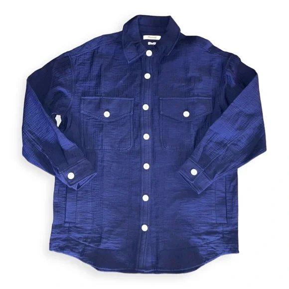 Madewell Womens Blue Superoversized Shirt Jacket - Picture 3 of 8